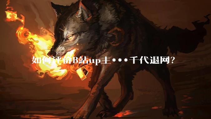 如何评价B站up主***千代退网？